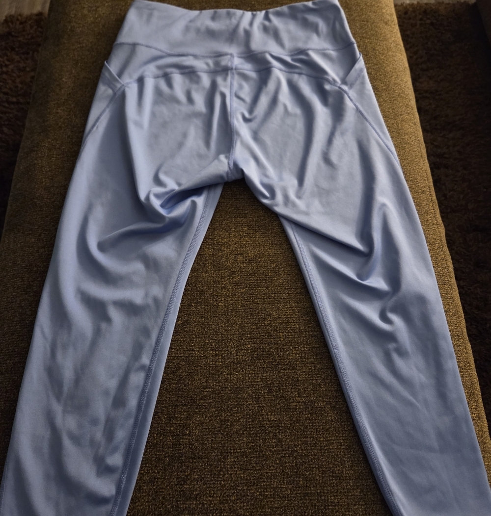 Light Blue High-Waisted Capris